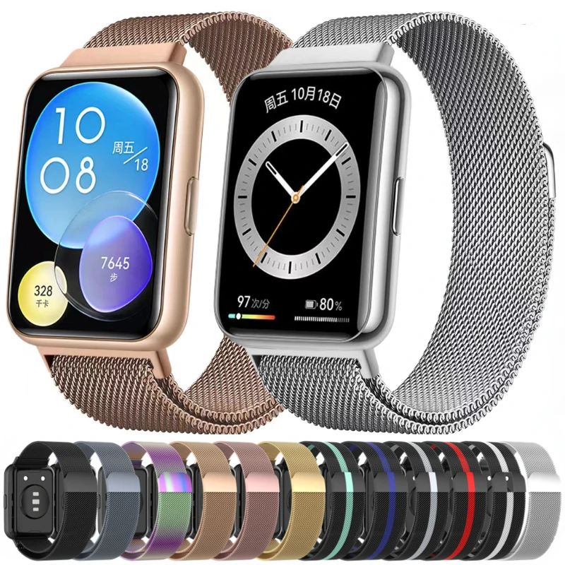 المغناطيسي حلقة الفرقة لهواوي ساعة صالح 2 حزام معدني Milanese الفولاذ المقاوم للصدأ سوار لهواوي ساعة صالح 2 حزام الملحقات