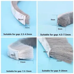 5/10M Brush Strip Self Adhesive Door Window Sound Insulation Weather Stripping Sliding Wardrobe Door Dust Sealing Sealing Strip
