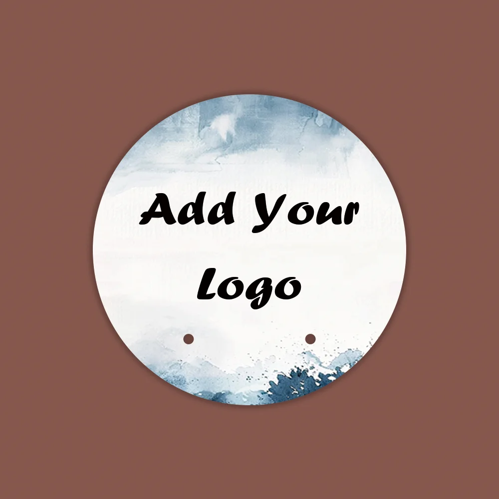19+Sizes Round Jewelry Packaging Custom Personalize Logo Headband Label Tag Bracelet Display Cards Cardboard Full Color Printing