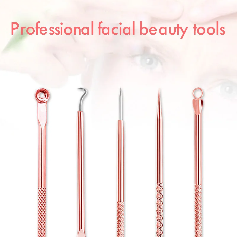 Acne removedor de cravo agulha conjunto mancha preta mancha espinha com agulha gancho poros limpeza cuidados com a pele beleza para tratamento acne