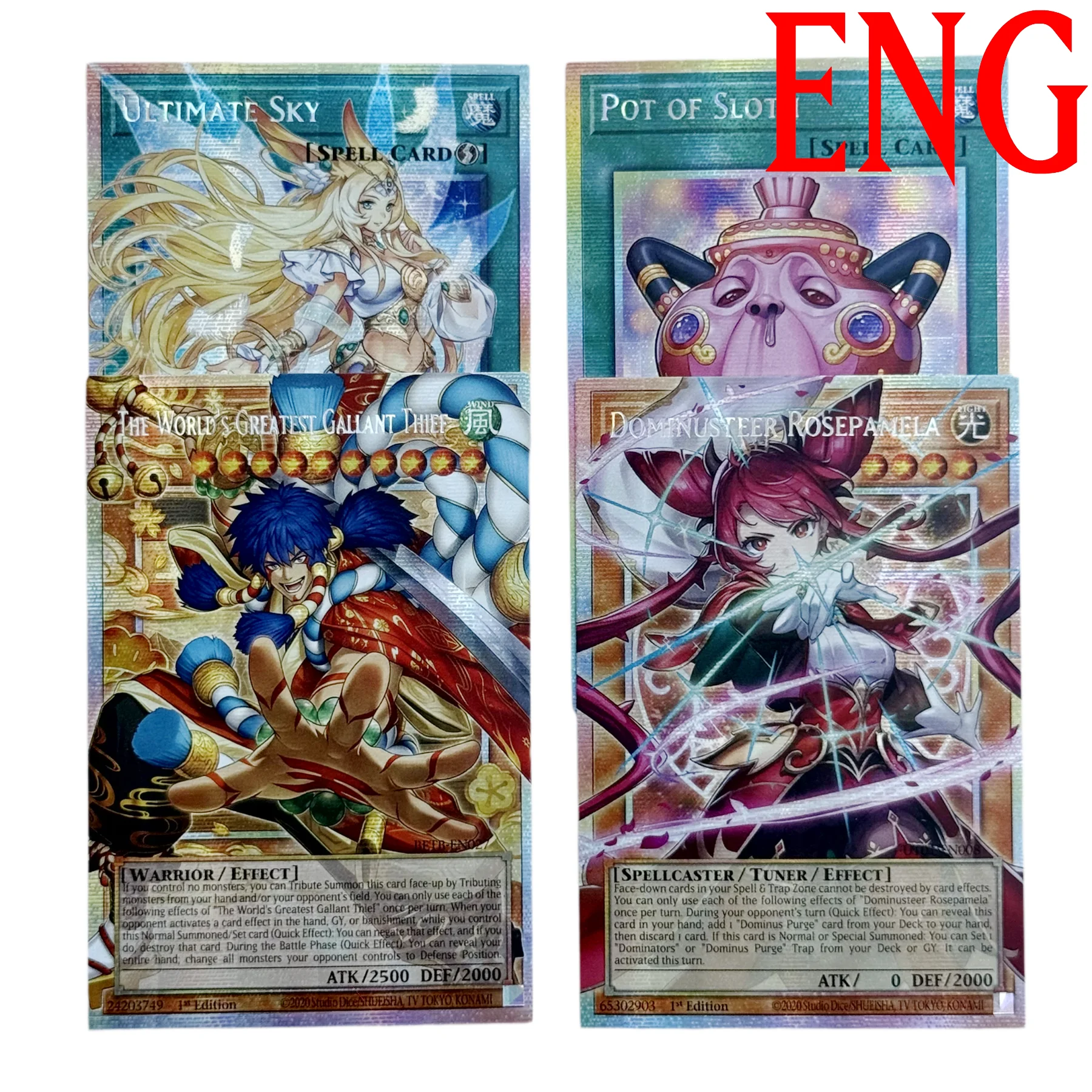 Yu-Gi-Oh! Sammlung DIY Proxy-Karten Pot of Sloth Dominusteer Rosepamela The Great Gallant Bandit Ultimate Sky Nicht Original – Detail 1