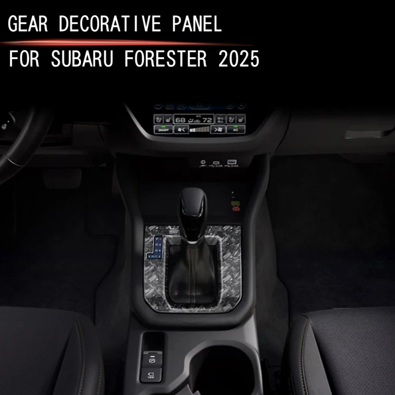 Für Subaru Forester 2025, ABS Carbon Fiber Center Console AT Gear Shift Panle Getriebe Buchstaben Dekoration Abdeckung Innenzubehör