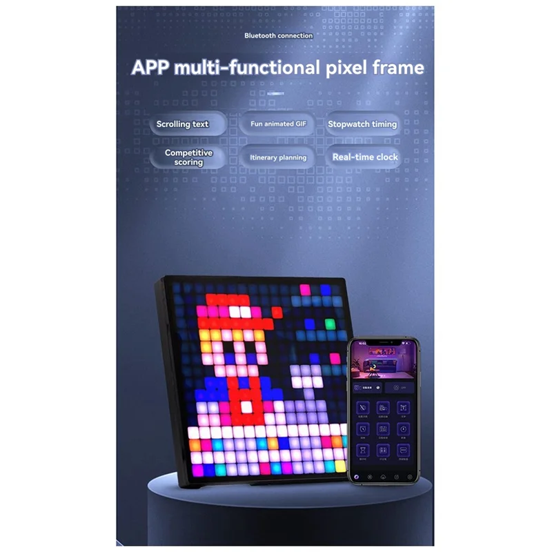 

ABPR-DIY Светодиодный ночник с 32X32 пикселями, программируемый через интеллектуальное приложение для анимации текста и фотографий — идеальный подарок