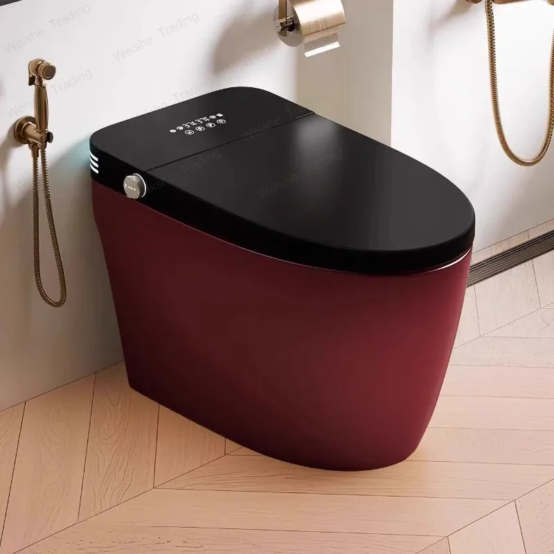 

French retro red smart toilet creative color no water pressure limit seat heating integrated household toilet