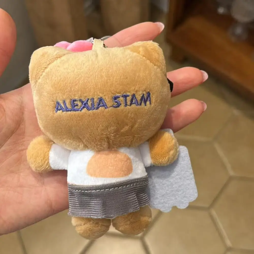 Sanrio Black luggage Kitty Plush doll Leisure vacation style Pendant keychain Children Toys Birthday gifts for boys and girls