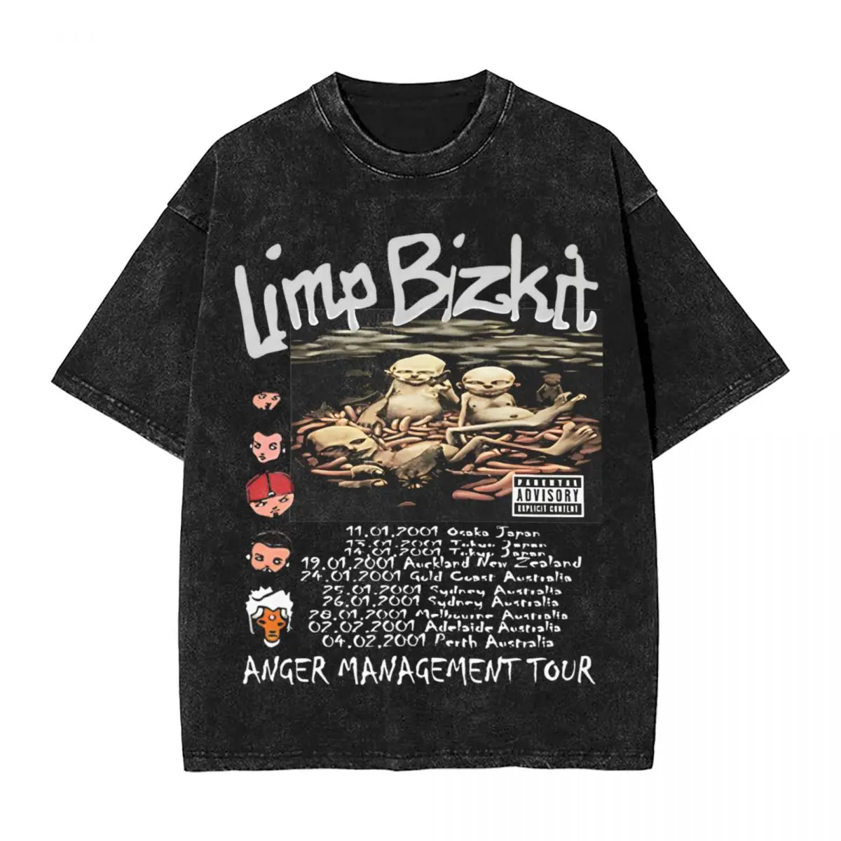 

Vintage Fan Limpbizkit Washed T Shirt Streetwear Hip Hop Vintage T-Shirts Tees for Men Women Short Sleeve Oversize Summer