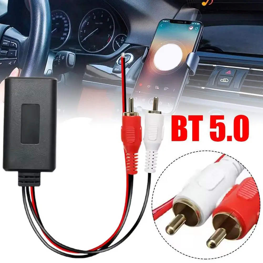 Car Universal Wireless Bluetooth Audio Cable Module Music Adapter Cable Stereo 2RCA Wireless Adapters For 5-12V