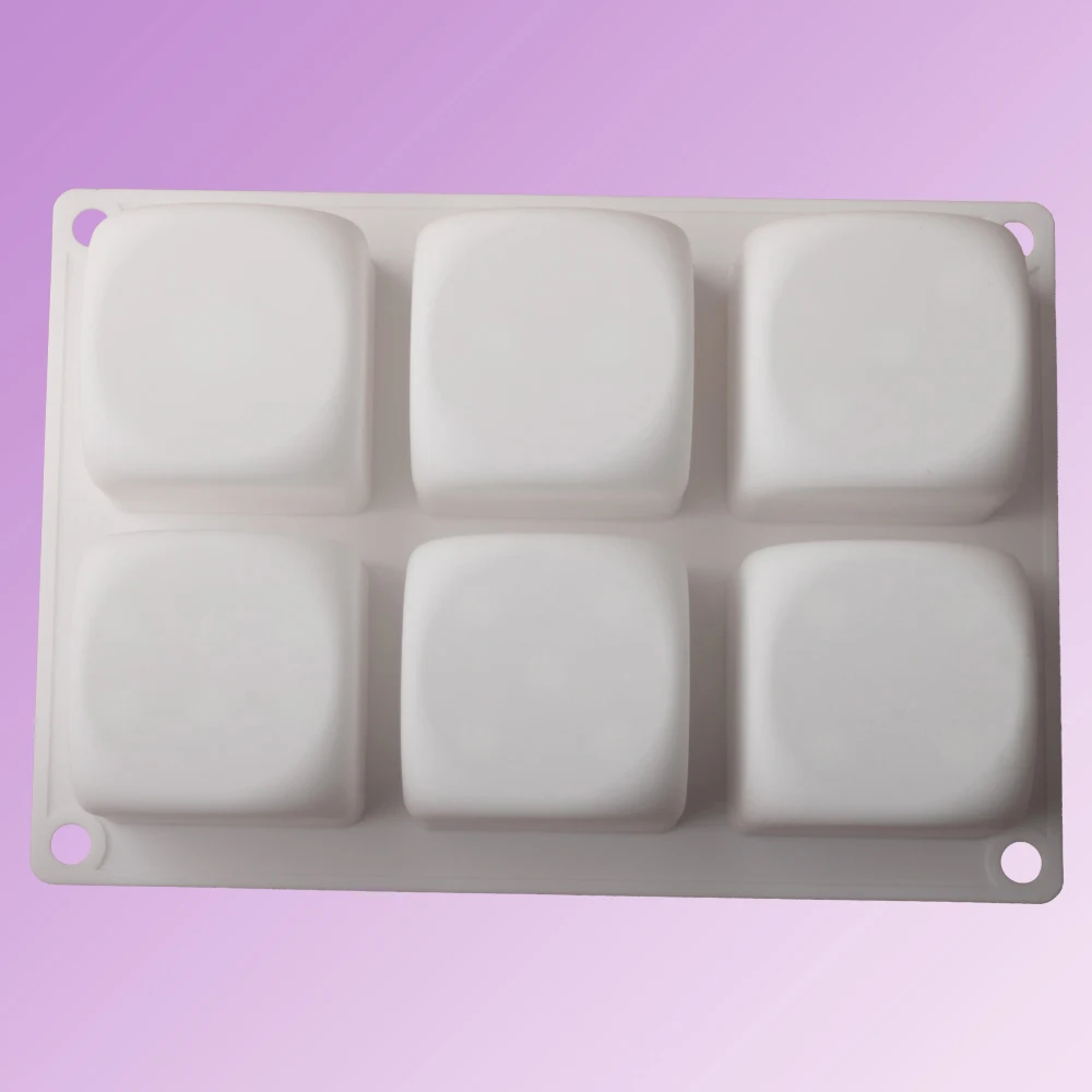 6-Cell Cube Mousse Cake Mould Dice Design Silicone Cake Mold Kitchen Baking Supplies Party Dessert Making Tools Pastry Bakeware
