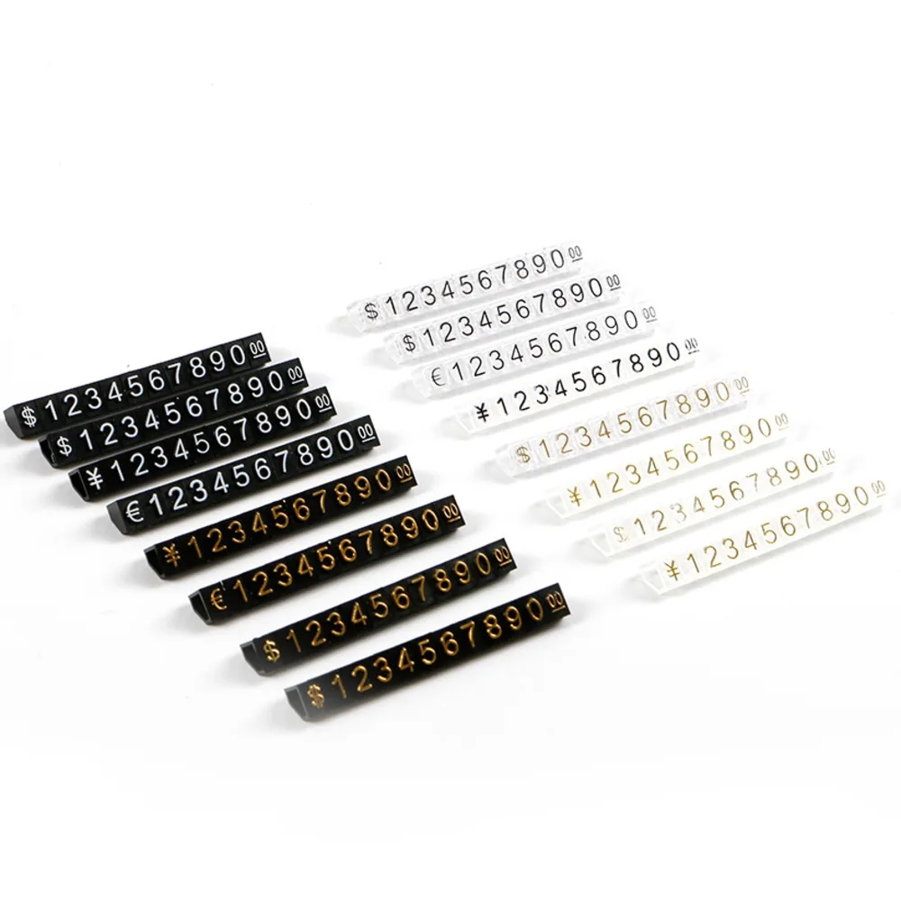 9x6mm Adjustable Dollars Number Stand Watch Labels Cube Price Tags