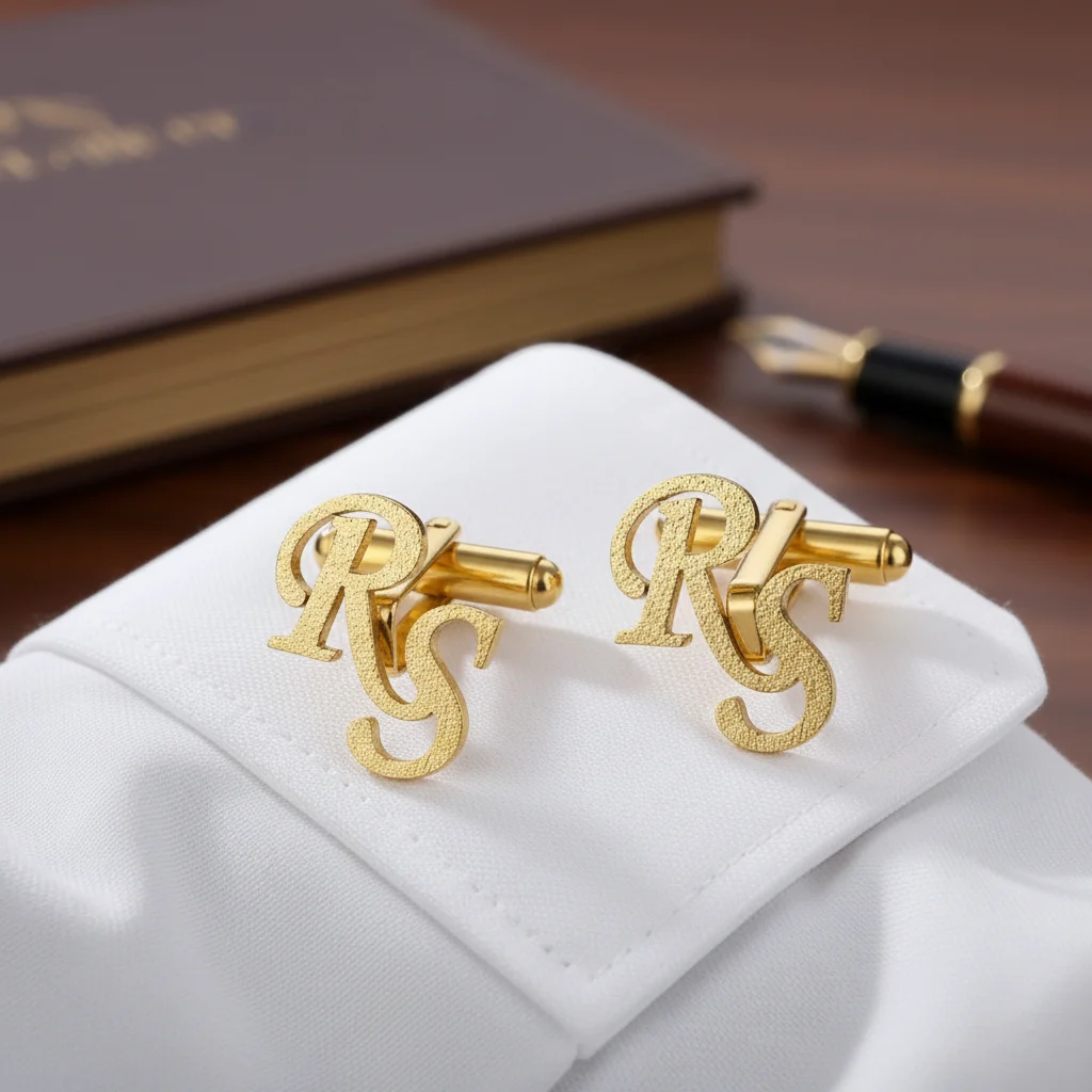 

Custom Name Frosted Cufflinks Stainless Steel Men Groom Shirt Initials Cufflink Luxury Personalized Letters Jewelry Wedding Gift