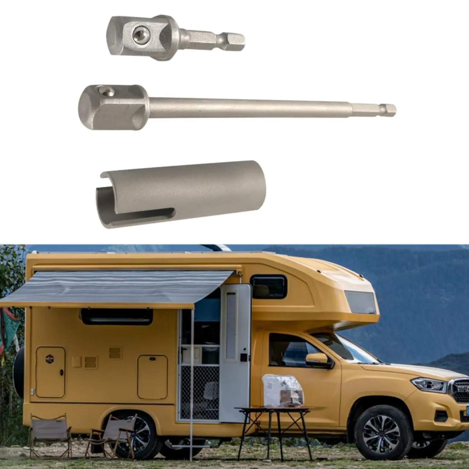 Kit trapano a fessura Sostituzione adattatore trapano jack per rimorchio per jack C da viaggio