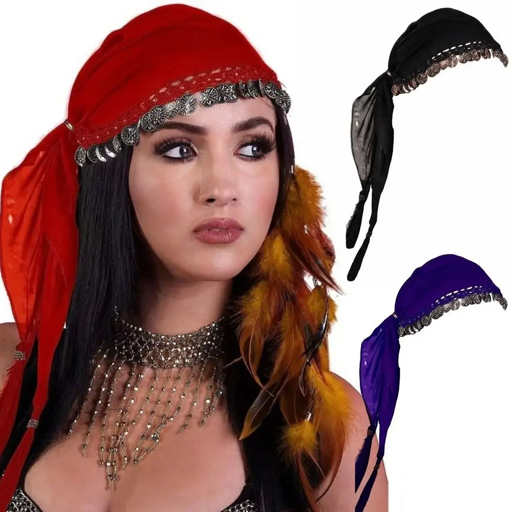 

Coin Decorations Crochet Coin Headscarf Belly Dance Ethnic Style Belly Dance Accessories Ethnic Dance Costume Headwear