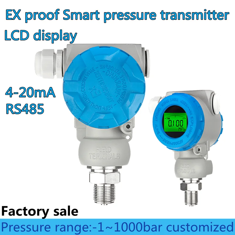 RS485 Modbus LCD  2088 Smart Pressure Transmitter -1~1000bar oil water pressure sensor