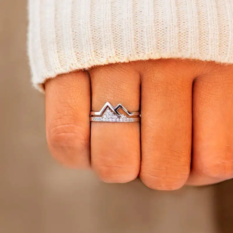 To my Sister Be yourself New Mountain Ring Gift Box Fashion Zircon Women Girl Rings 2024 Dropshipping