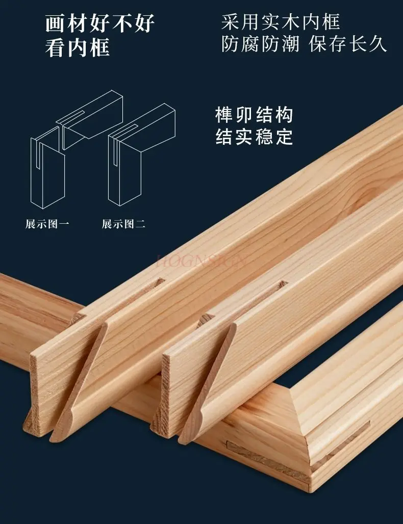 2pcs Frame oil painting oil painting frame beginner painting pure cotton canvas frame cloth acrylic texture painting solid wood