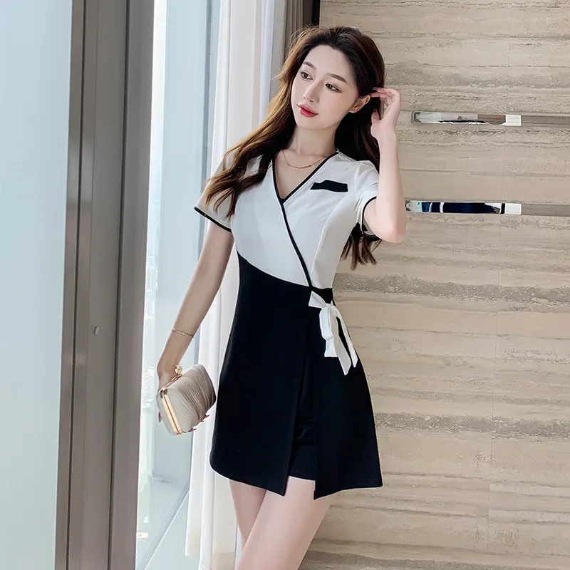 The New Nail Technician Overalls  Beauty Salon Uniform Spa  Massage Beautician  Hotel Sauna Work Clothes for Women Was Thin Set