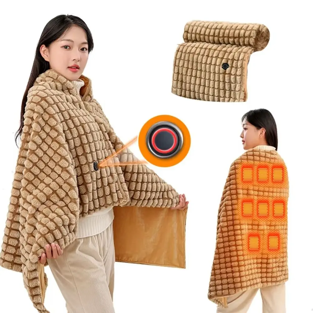 

Household Wearable USB Electric Heated Blanket Warm Clothing Washable Shawl Blanket Portable Heating Cloak for Winter