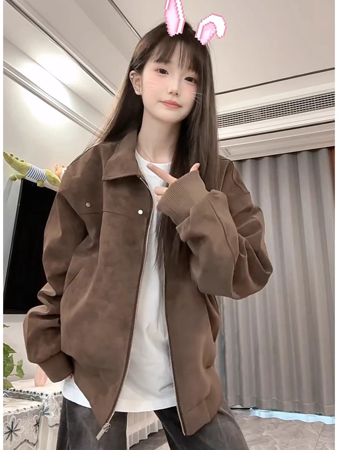 ملابس عمل أمريكية عتيقة للخريف من الجلد من Browan Jaet للرجال، ملابس عمل رائعة للدراجات النارية or Flight Jaet مقاومة للرياح طويلة Sve #5