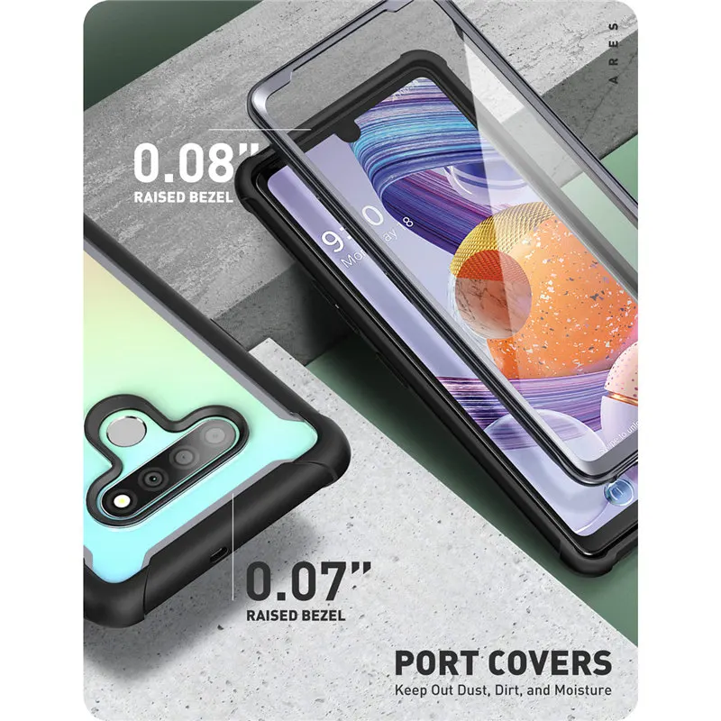 I-BLASON Cover For LG Stylo 6 Case (2020 Release) Ares Full-Body Rugged Clear Bumper Case with Built-in Screen Protector