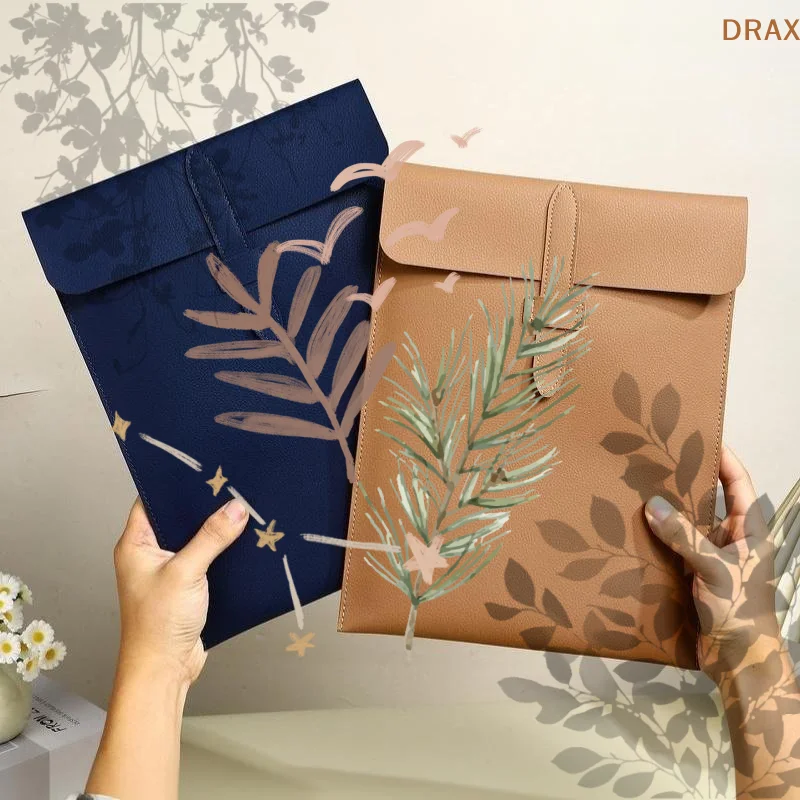 A4 Cortex Vertical Thick Leather Document Bag Folder Storage For Contract Invoice Tablet Back To School Use