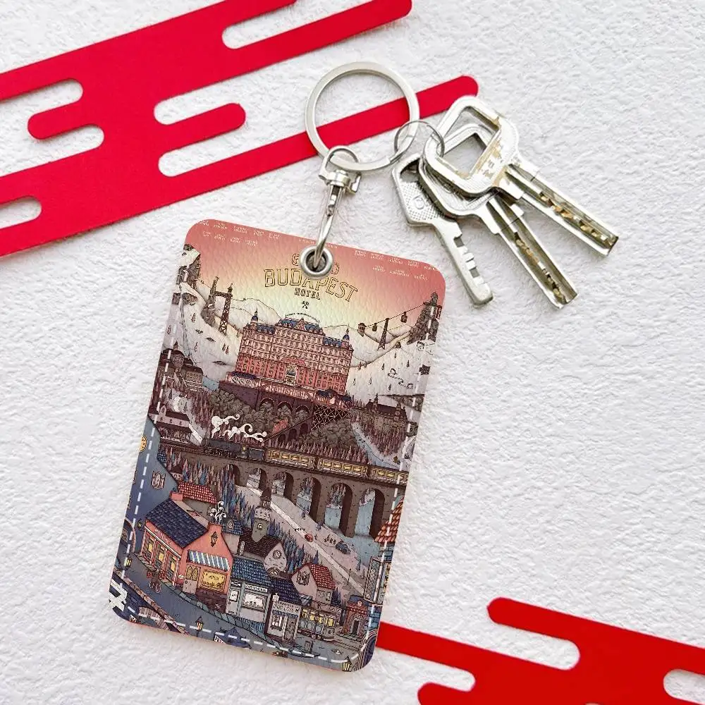 The Grand Budapest Hotel Keychain With Access Card Holder, Bus Pass & Meal Card ID Bank Card Protective Case For Security
