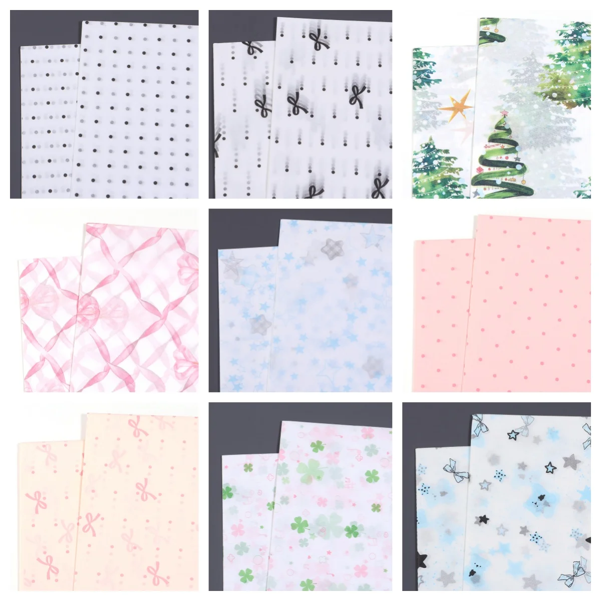 10 Sheets 50x35cm Christmas Pattern Gift Wrapping Tissue Paper For Christmas Gift Flower Bouquet Packaging Decoration Paper