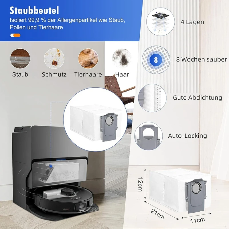 X17A 2025 NEW-Accessories For Roborock S8 Maxv Ultra Robot Vacuum Spare Parts Main Side Brushes Mop Cloths HEPA Filters Dust Bag