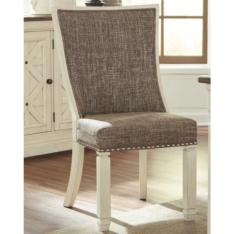 Modern Farmhouse Upholstered Dining Chair, 2 Count, Brown,BEAUTIFULLY CRAFTED,ASSEMBLY REQUIRED