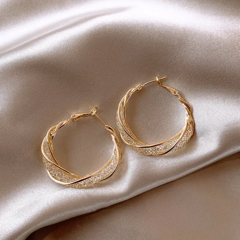 Metallgeflecht-Eingelegte Künstliche Kristall-Ohrringe in Unregelmäßiger Runder Form, Luxus-Schmuckzubehör für Damen, Trendige Party-Accessoires 2026 – Detail 9