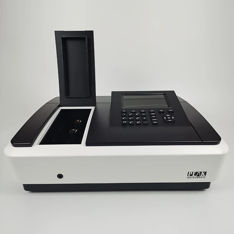 مقياس الطيف الضوئي للأشعة فوق البنفسجية ذات الشعاع المزدوج 190-1100 نانومتر 2 نانومتر الدقة لأداة التحليل الكيميائي للبحث المختبري