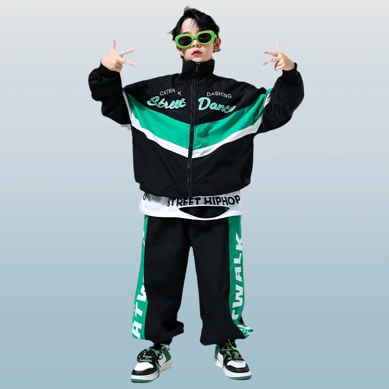 Costumi per spettacoli di danza di strada per bambini, set hip-hop per ragazzi, abbigliamento per ragazze, costumi di danza jazz, abiti per sfilate di moda