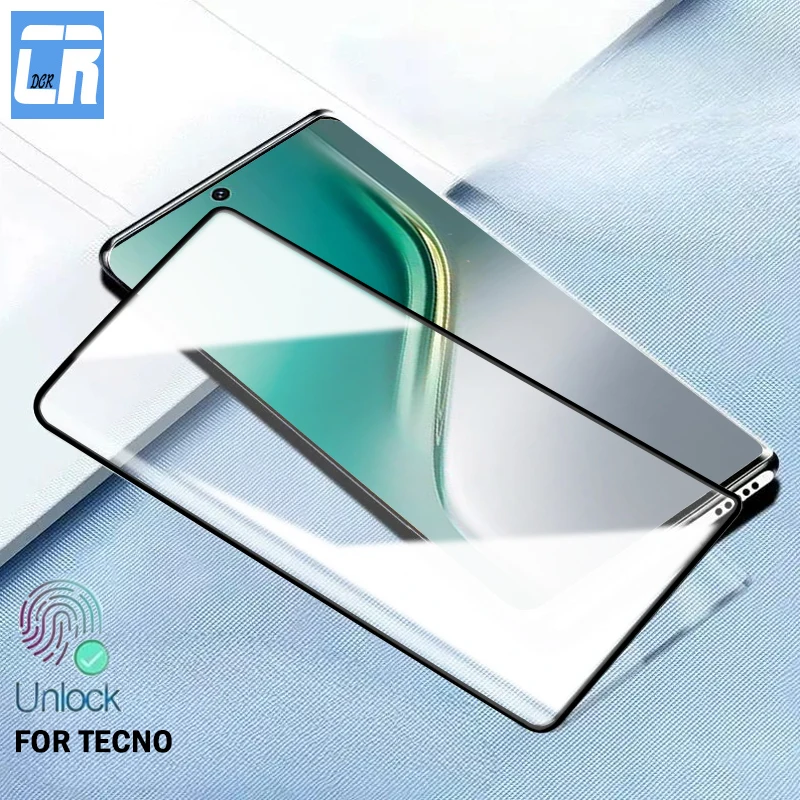 

Закаленное стекло с 3D горячим изгибом и полным клеем для разблокировки закаленного стекла для Tecno Camon 40 Pro 30s Защитные пленки для экрана Tecno Spark 20 Pro+ Glass