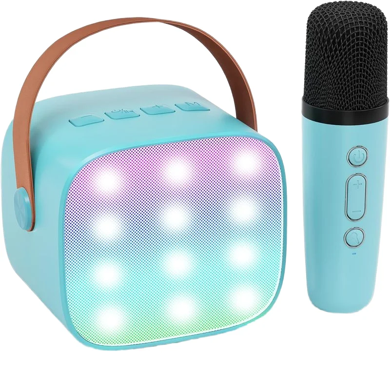 Mini Kids Wireless Cozy Home Led Light Speaker And Microphone Portable Bluetooth Karaoke Hine