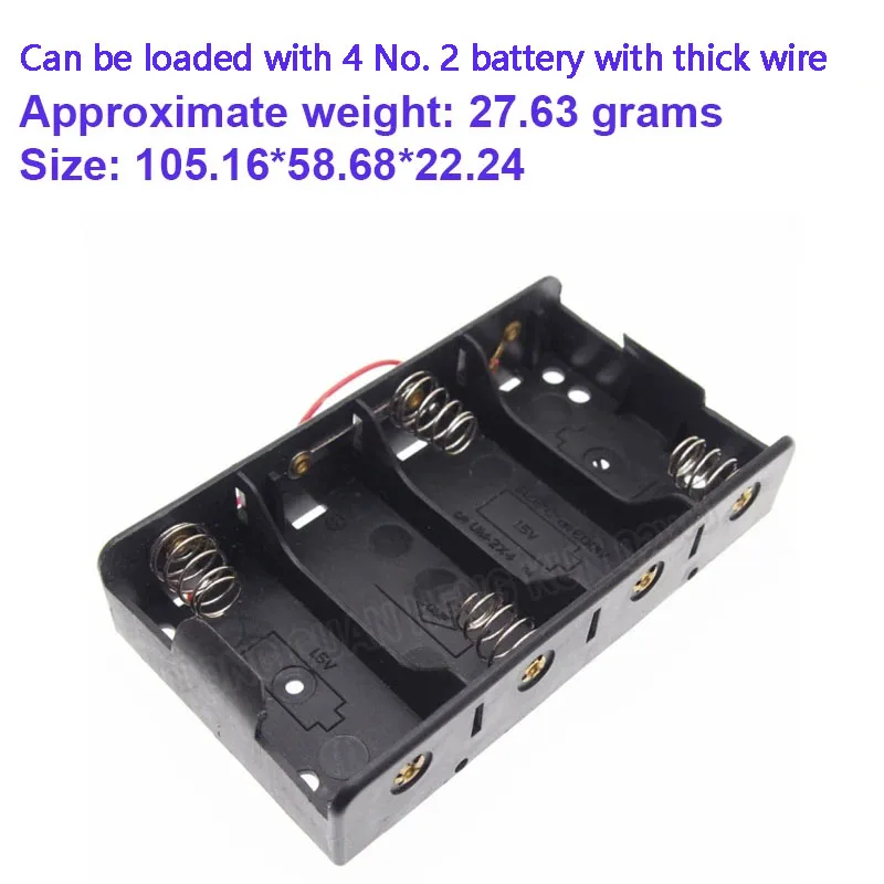 Boîte de rangement pour piles de Type C, 1x2x3x4, 1 pièce, avec plomb, 1 2 3 4 fentes, boîte d\'alimentation pour bricolage, 3V 4.5V 6V