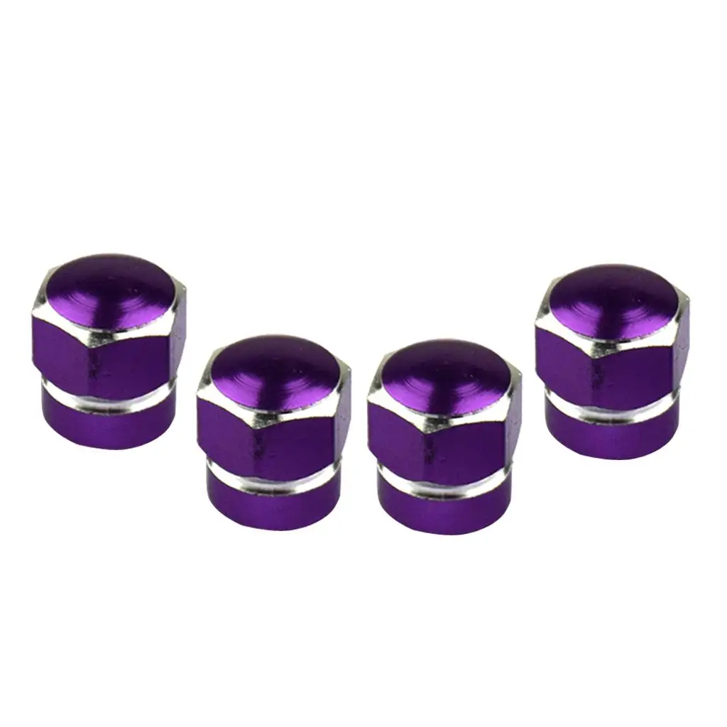 2-6pack ALUMINUM REPLACEMENT HEXAGON WHEEL TIRE RIM VALVE STEM CAPS Purple