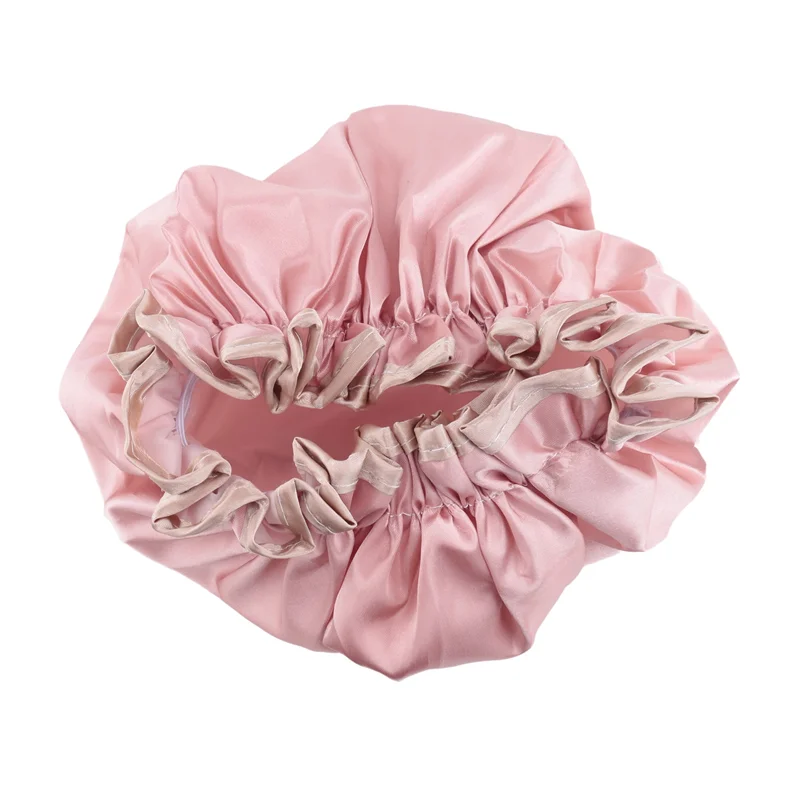 

F-F Double-Layer Shower Cap Women's Waterproof Hat Bathing Long Hair Bathing Headgear Hair Cover Oil Fume Dry Hair Cap