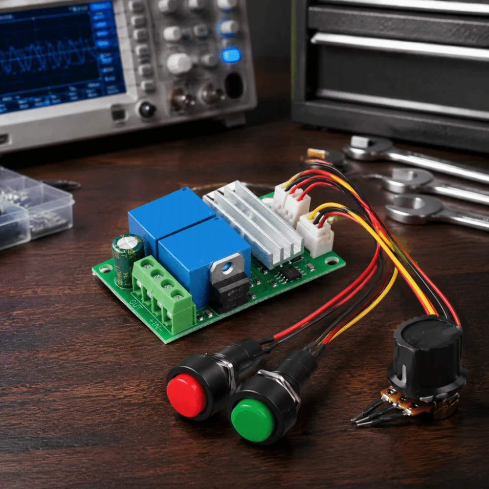 6V 12V 24V Motor Speed Controller CW CCW Rotation 3A Current Rating DC Motor Controller Adjustable Voltage Reversible Switch