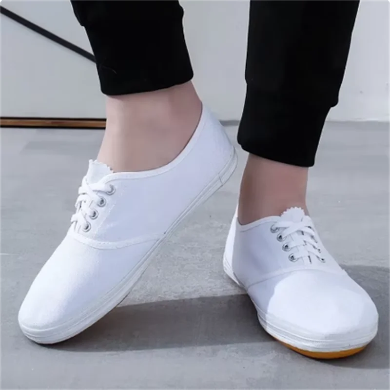 Canvas Flat Shoes School White Cloth shoes Men And Women Shoe Gymnastics Dance Sports Exercise Shoe Non-slip Soft Work Shoe