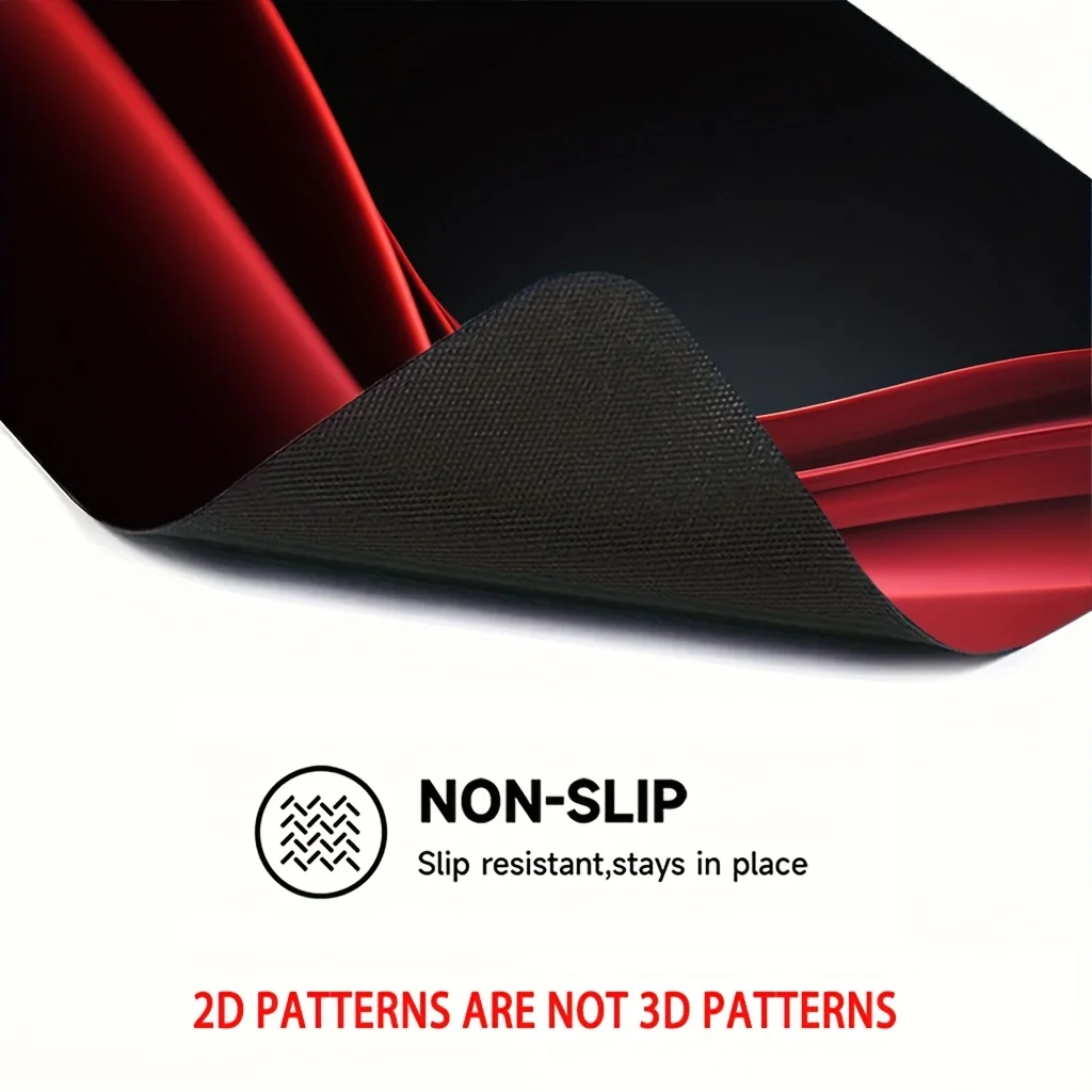 Red Black Flowing Silk Abstract Gradient Stove Top Cover, Non‑Slip Heat Resistant Mat, Easy Clean Decor for Electric Gas Stove