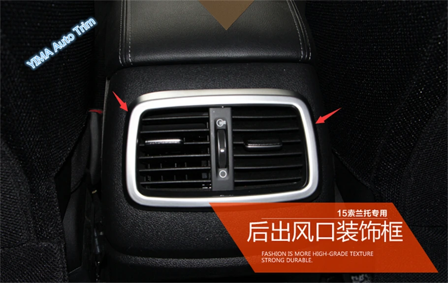 

Car Accessories Armrest Box Rear Air Conditioning AC Vent Outlet Decoration Frame Cover Trim For KIA Sorento 2015 - 2019