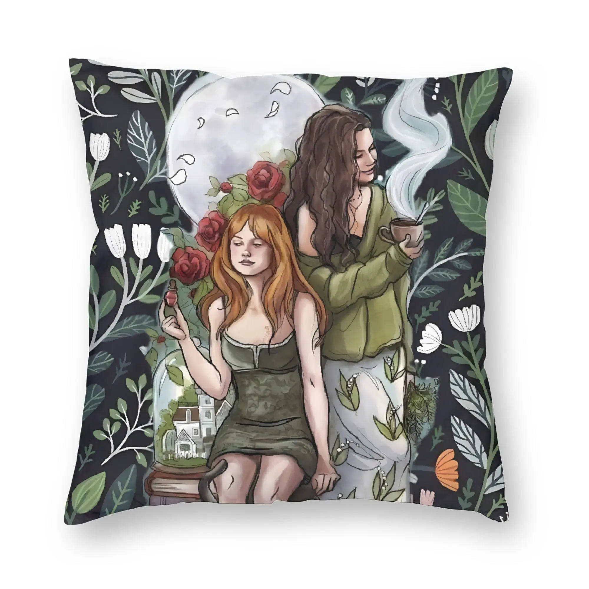 Practical Magic Dark Sister Poster Pillow Cover  Square Cushion Cover Retro Trendy Pillow Case For Sofa Car Home Decor