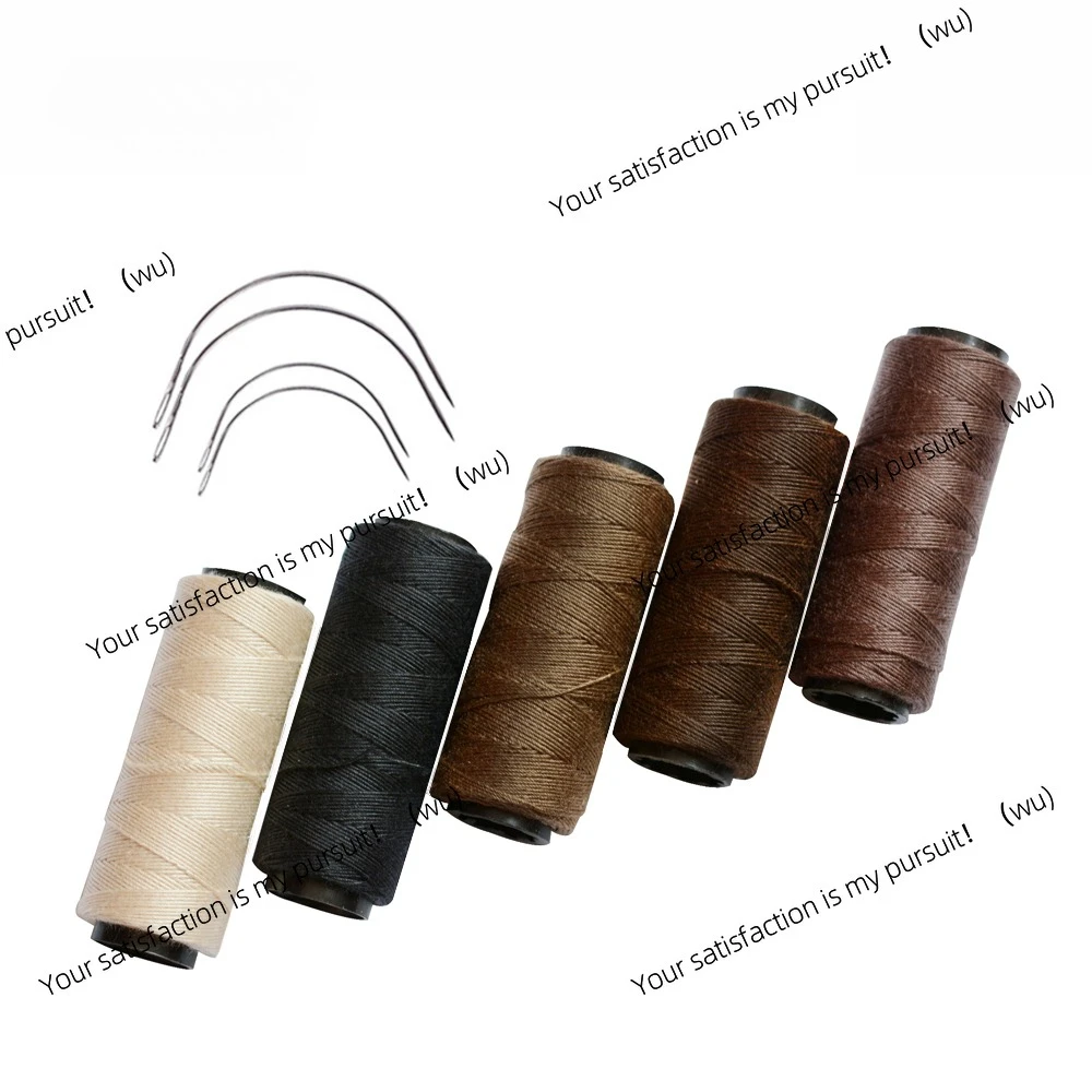 3 Rolls/5 Rolls Hair Weaving Threads With 4 pcs C Curved Needles Wig Making Tools Sewing Thread