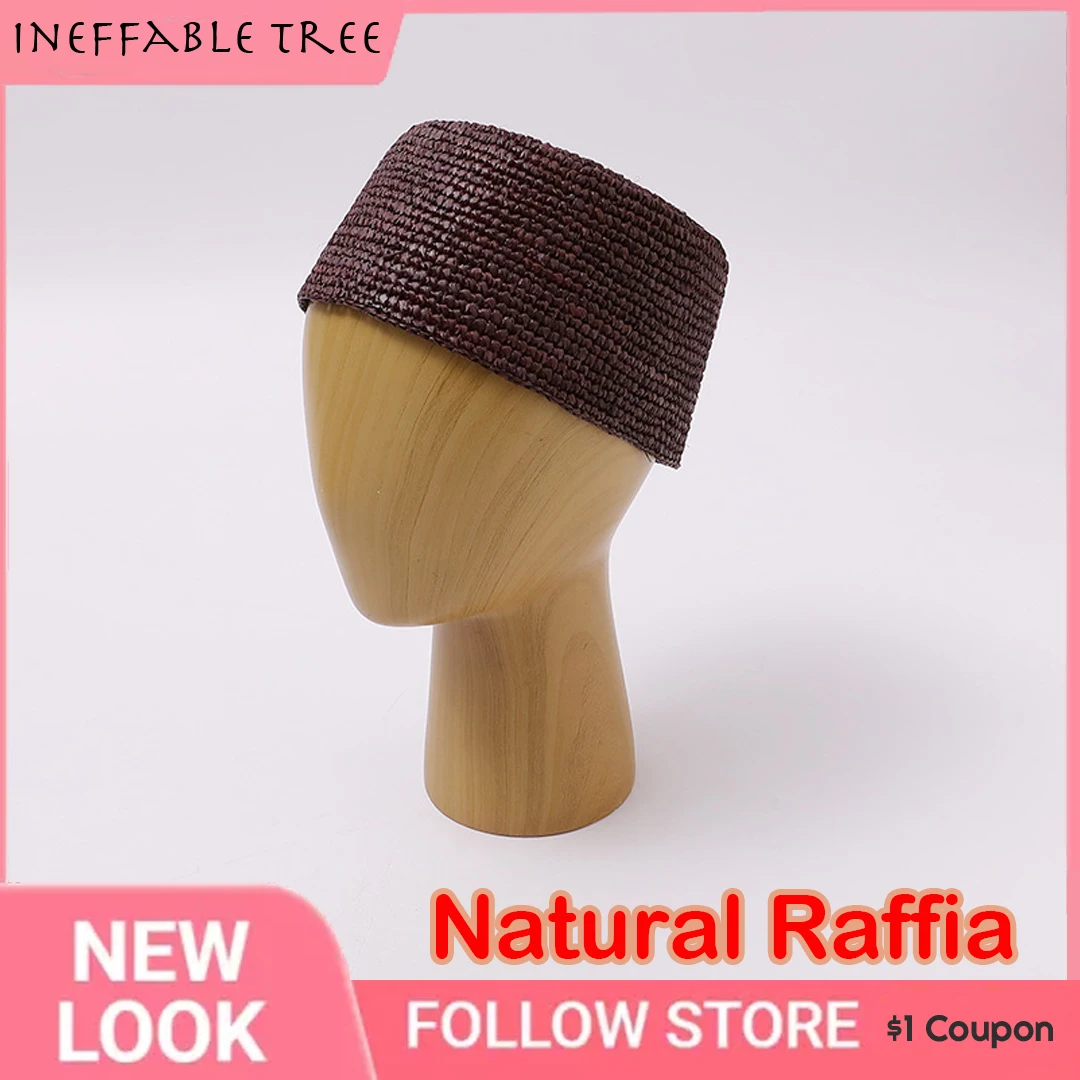 Summer Straw Beret Sun Hats for Women French Retro Weeding Beach Vacation Millinery Fascinator Designer Painter Pillbox Cap