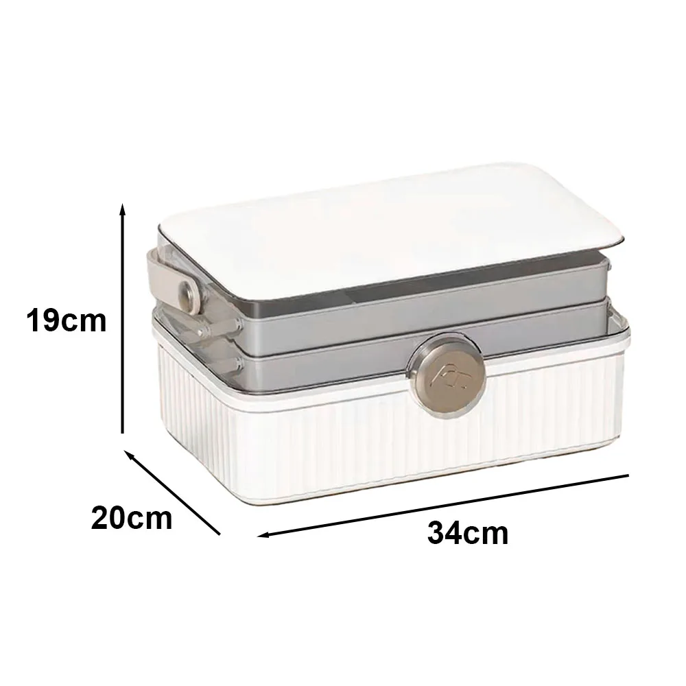 Safety Lock Medicine Storage Box With 3 Layer Large Capacity Finishing Box Multifunctional Sealing Organizing For Home Bedroom