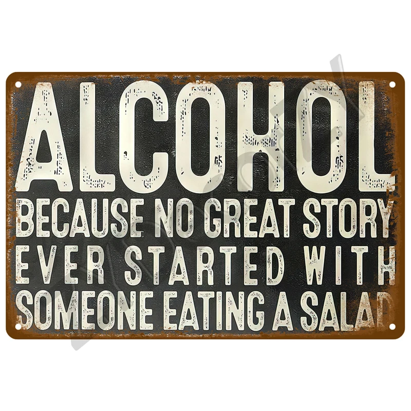 Letrero de lata vintage para decoración de pared, arte para bar, pub, cueva de hombre, cartel decorativo de metal para vino