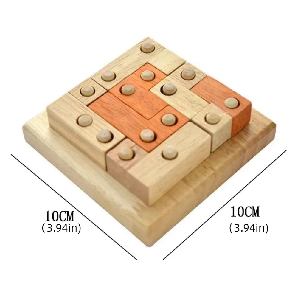 Creative IQ Geometric Puzzle Game 3D Assembling IQ Puzzle Mind Brain Teaser Classical Colorful 3D Wooden Puzzles Kids Gifts - view 6