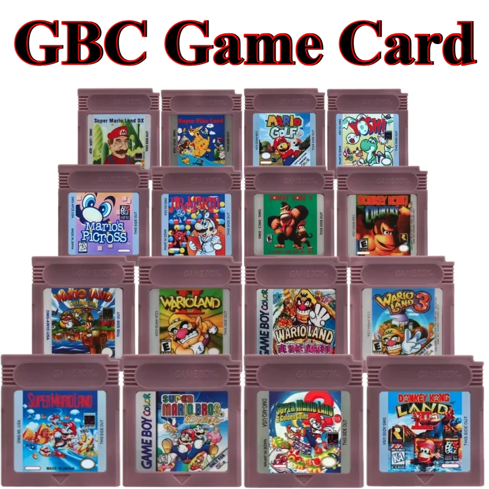 Cartouche de jeu vidéo GBC 16 bits, console de jeu 16 bits, carte de jeu Land Donkey Kong Land 2 Yoshi pour GBC version USA