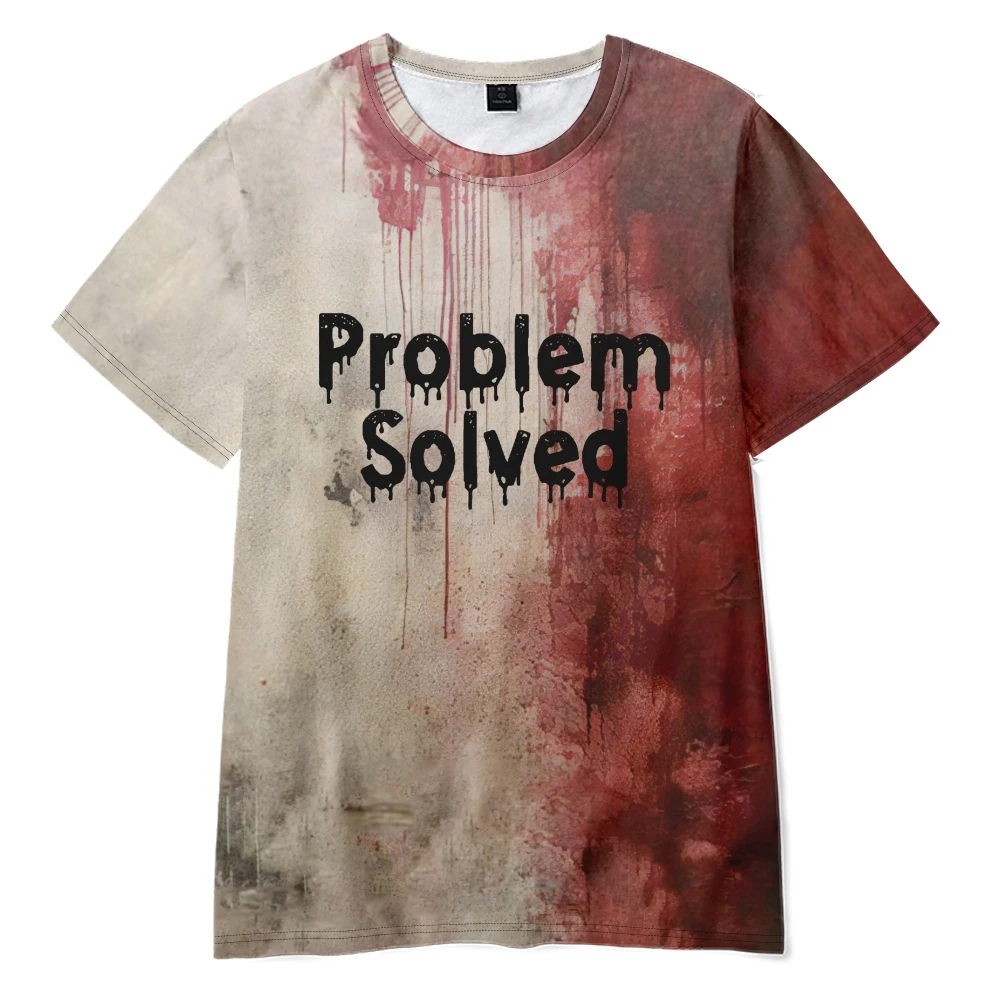 I'M Fine Bloody tShirt Problem Solved  T Shirt Short Sleeve crewneck tshirt men/women trendy hip hop  Top