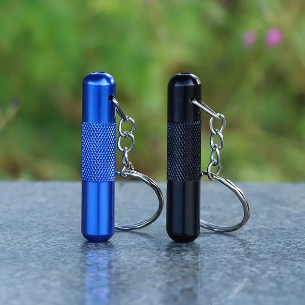 Keychain Snuff Pipe Portable Aluminum Alloy Mini Smoking Pipe Washable Reusable Small Pipe Pocket Travel Smoking Accessories view 6