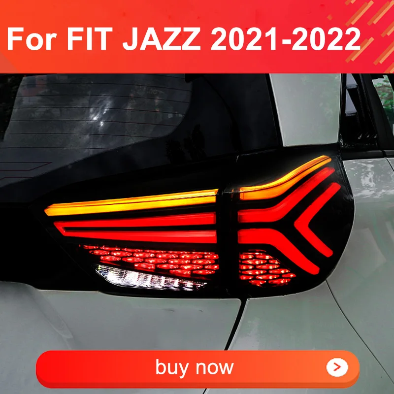 LED Tail light Assembly For Honda FIT Jazz 2021 2022 Taillights Plug and Play with LED Running Dynamic Turning Rear Taillamps